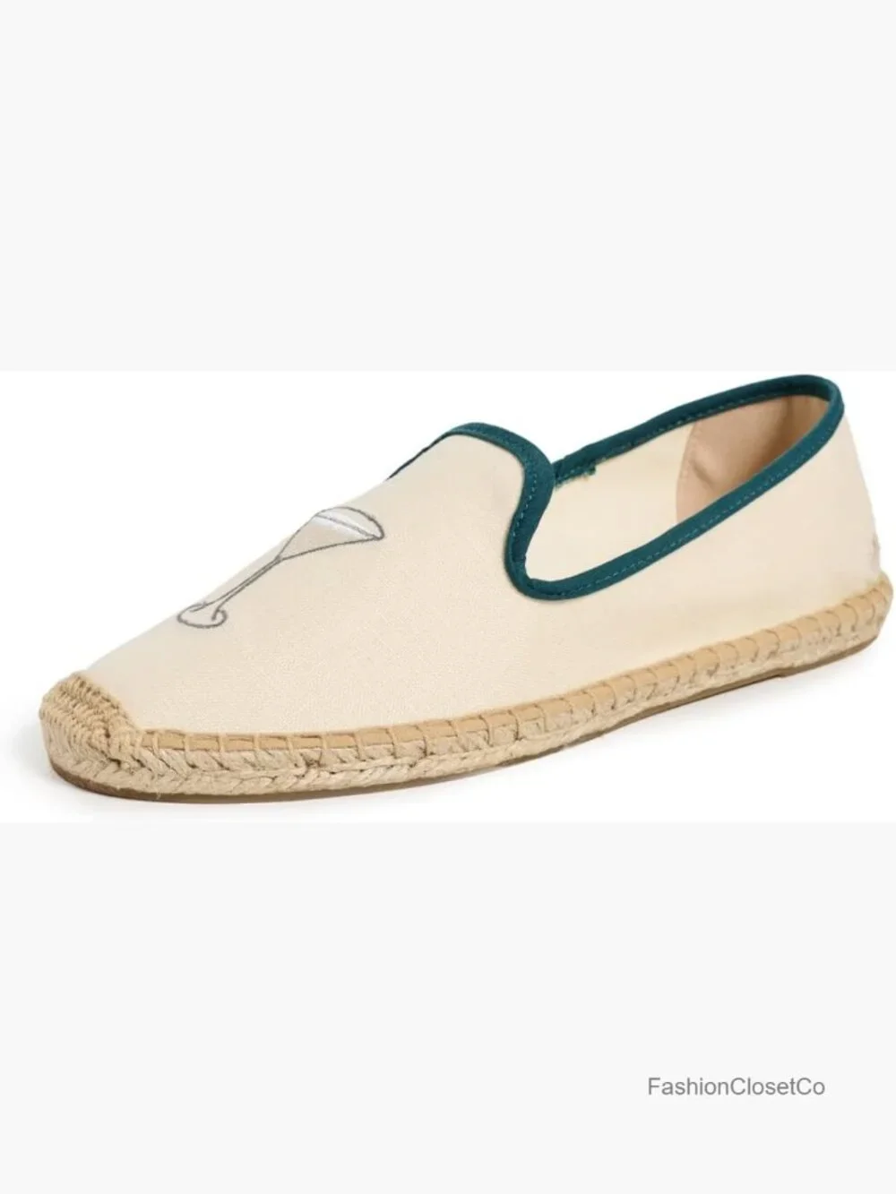 Women's Embroidered Martini Espadrille Flats - Pull-On Style